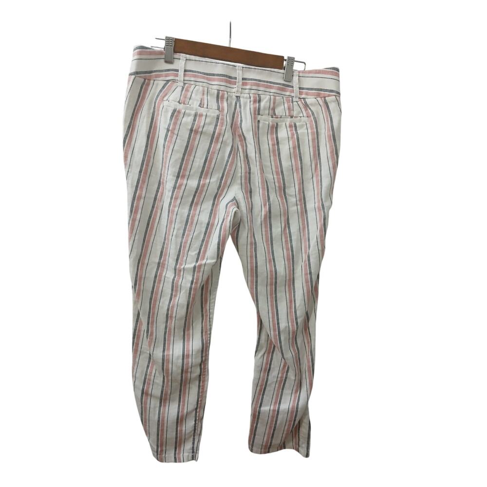 Loft Multi Color Stripes Cotton Pants w/ Pockets & Belt Loops 10 - Picture 5 of 7